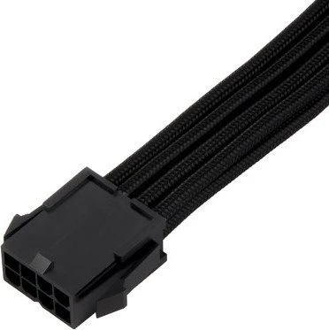 SilverStone PP07E Serie P07E-EPS8B, 4/8-Pin ATX12V Verlängerungskabel, 300mm, sleeved schwarz