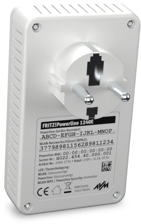 FRITZ! FRITZ!Powerline 1240E Kit, Powerline/WLAN-Access Point und Powerline-Adapter Set, 2er-Bundle