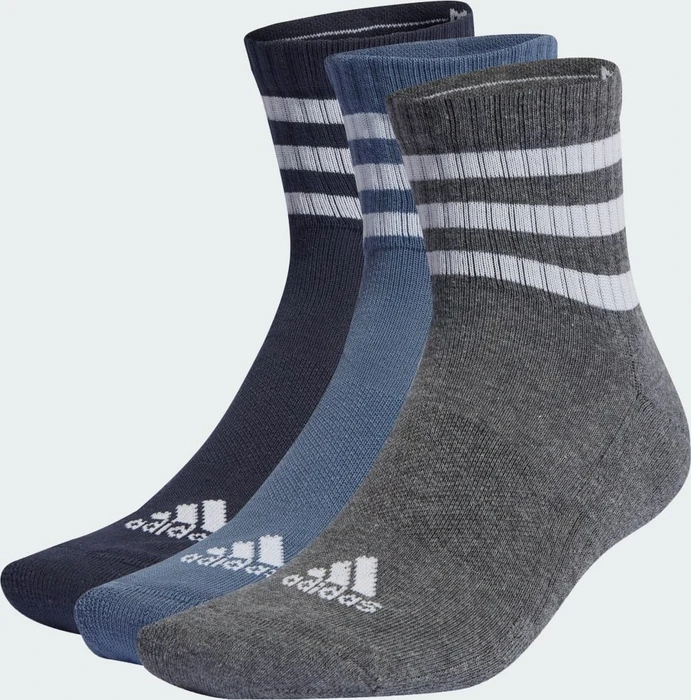 adidas 3-Streifen Cushioned Sportswear Mid-Cut Socken legend ink/preloved ink/dark grey heather, 3 Paare