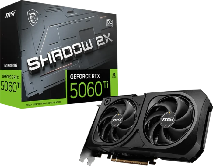 MSI GeForce RTX 5060 Ti 16G Shadow 2X OC Plus, G506T-16S2CP, 16GB GDDR7, HDMI, 3x DP
