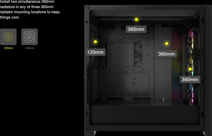 Corsair iCue 5000D RGB Airflow, weiß, Glasfenster