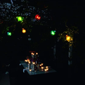 Konstsmide Lichterkette schwarz LED 20x mehrfarbig