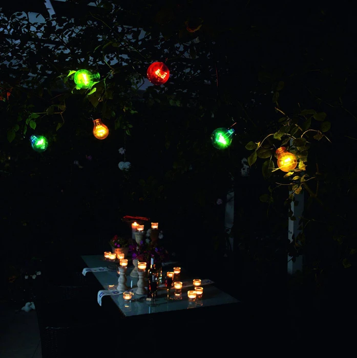 Konstsmide Lichterkette schwarz LED 20x mehrfarbig