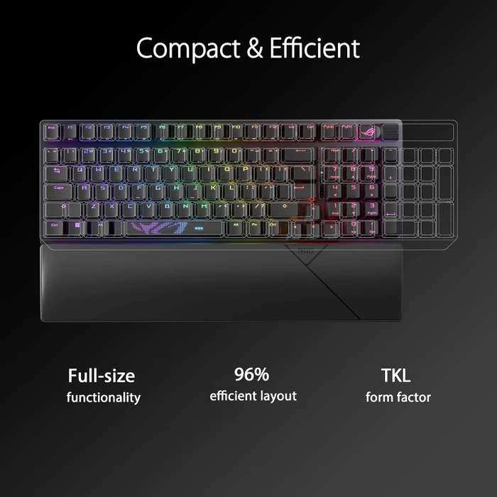 ASUS ROG Strix Scope II 96 Wireless, PBT, hot-swap, ROG NX SNOW, USB/Bluetooth, UK