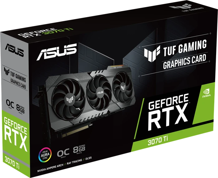 ASUS TUF Gaming GeForce RTX 3070 Ti OC V2, TUF-RTX3070TI-O8G-V2-GAMING, 8GB GDDR6X, 2x HDMI, 3x DP