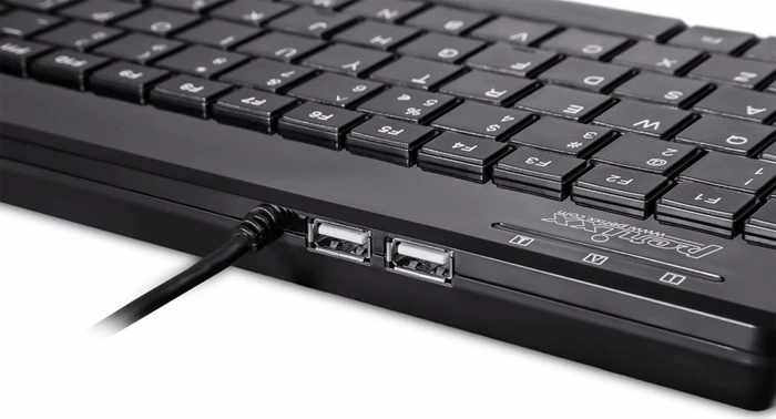 Perixx Periboard-409H mit USB-Hub, schwarz, USB, DE