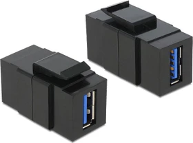 DeLOCK Keystone Modul USB-A 3.0 Buchse via USB-A 3.0 Buchse, schwarz (86369)