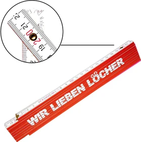 TOX "WIR LIEBEN LÖCHER" Gliedermaßstab 2m rot
