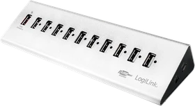LogiLink Aluminium USB-Hub, 11x USB-A 2.0, USB 2.0 Micro-B [Buchse]