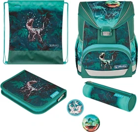 Herlitz Ultra Light Plus Green Rex Schultaschen-Set, 4-tlg.