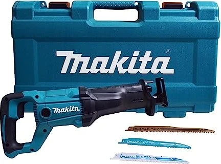 Makita Reciprosäge JR3051TK | 1200 W | 30 mm Hub | Schnitttiefe 255 mm | werkzeugloser Sägeblattwechsel