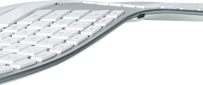 Matias Sculpted Ergonomic Rechargeable Keyboard for Mac, silber, USB, DE