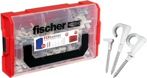 fischer FixTainer DuoPower + EasyHook Schrauben/Dübel-Sortiment inkl. L-Boxx, 268 Stück