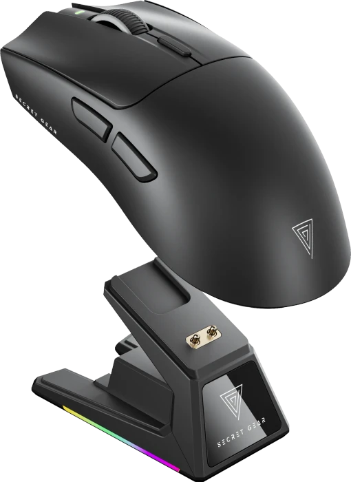 Secret Gear ZX1 8K Lightweight Wireless Gaming Mouse mit Ladestation, weiß, USB/Bluetooth