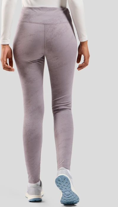 Odlo Zeroweight Reflect Print Tights Laufhose lang gray ridge (Damen)