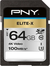 PNY Elite-X R100 64GB, UHS-I U3, Class 10