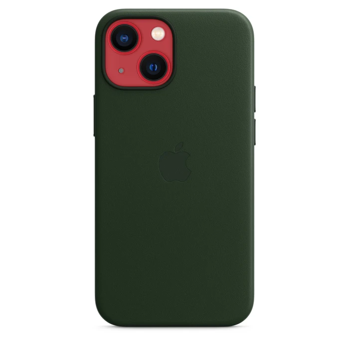 Apple Leder Case mit MagSafe für iPhone 13 Mini schwarzgrün