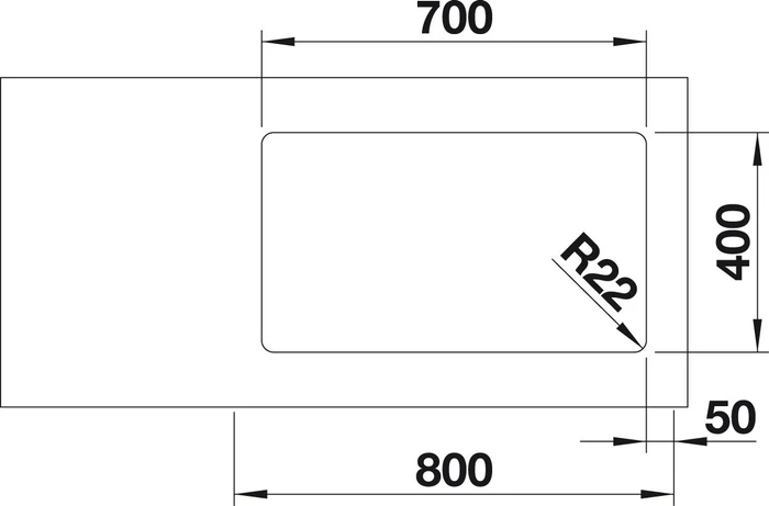 Blanco Andano 700-U InFino Unterbau Becken mittig edelstahl