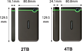 Transcend StoreJet 25M3C, Iron Gray, 4TB, USB-C 3.0