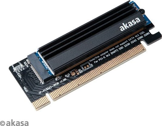 Akasa M.2 SSD to PCIe adapter card with heatsink cooler