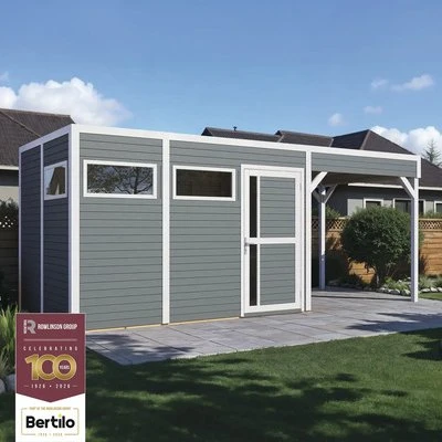 Bertilo Cubus 3 Gartenhaus Lounge 558x234cm grau