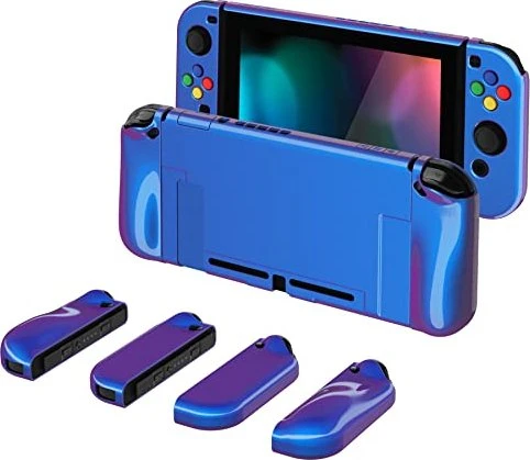 PlayVital Dockable Hartschalen-Schutzhülle Cover chamäleon lila blau (Switch)