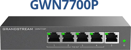 Grandstream GWN7700 Series Desktop Gigabit Switch, 5x RJ-45, 60W PoE+