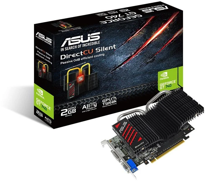 ASUS GeForce GT 740 Silent, GT740-DCSL-2GD3, 2GB DDR3, VGA, DVI, HDMI