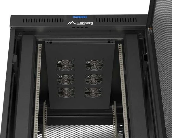 Lanberg 19" Rackschrank 37HE, LCD, freistehend, Flat Pack, V2, Gitternetztür, IP20, RAL 9004, 1000mm tief