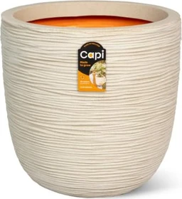Capi Topf Kugel Rib Blumentopf 35cm kiesel