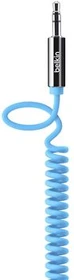 Belkin MixIt-Spiralkabel für iPod und iPhone 1.8m 3.5mm Stereoklinkenkabel blau (AV10126CW06-BLU)