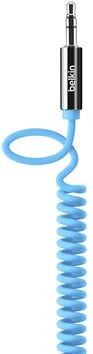 Belkin MixIt-Spiralkabel für iPod und iPhone 1.8m 3.5mm Stereoklinkenkabel blau