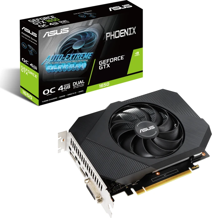 ASUS Phoenix GeForce GTX 1650 OC P, PH-GTX1650-O4GD6-P, 4GB GDDR6, DVI, HDMI, DP