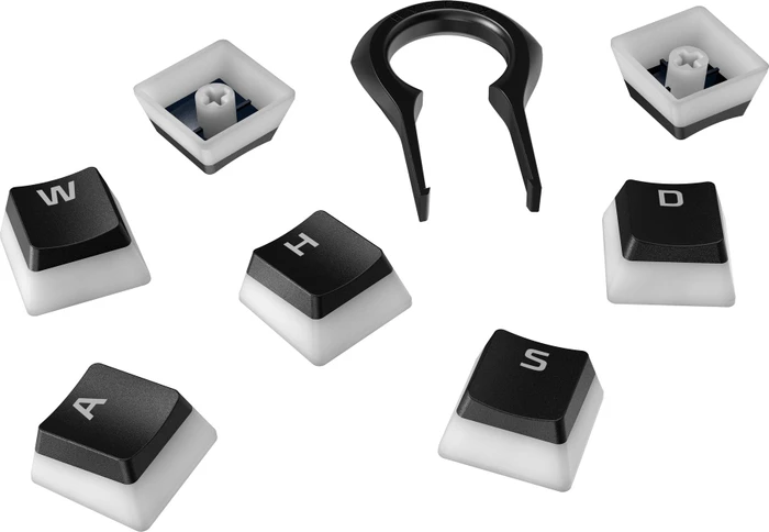 HP HyperX Pudding Keycaps, Kunststoff (PBT) Double-Shot, schwarz, 104 Tasten, ANSI-US
