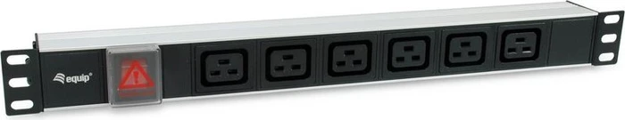 Equip 19" PDU Aluminium Steckdosenleiste, mit Schalter, 1HE, 6-fach, 16A/250V, silber, 1.8m
