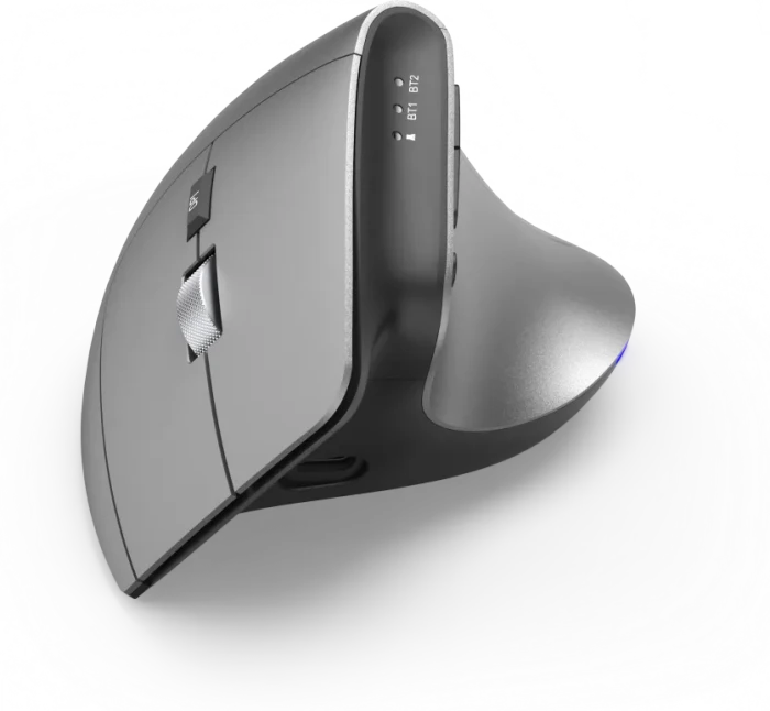Hama EMW-700 Vertical Ergonomic Multi Device Mouse, grau/schwarz, USB/Bluetooth