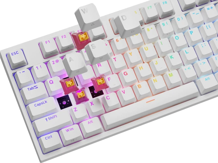 Genesis Thor 404, weiß, LEDs RGB, hot-swap, Gaote Outemu SILENT PEACH, USB, US