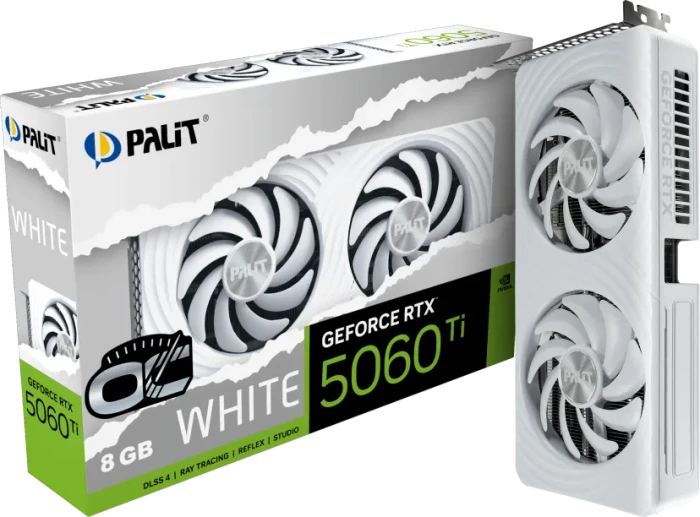 Palit GeForce RTX 5060 Ti White OC, 8GB GDDR7, HDMI, 3x DP