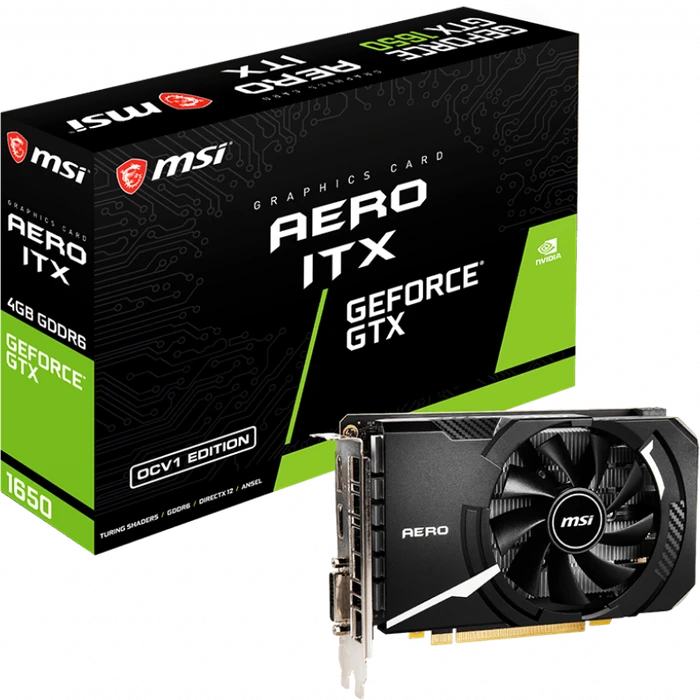 MSI GeForce GTX 1650 D6 Aero ITX OCV1, 4GB GDDR6, DVI, HDMI, DP