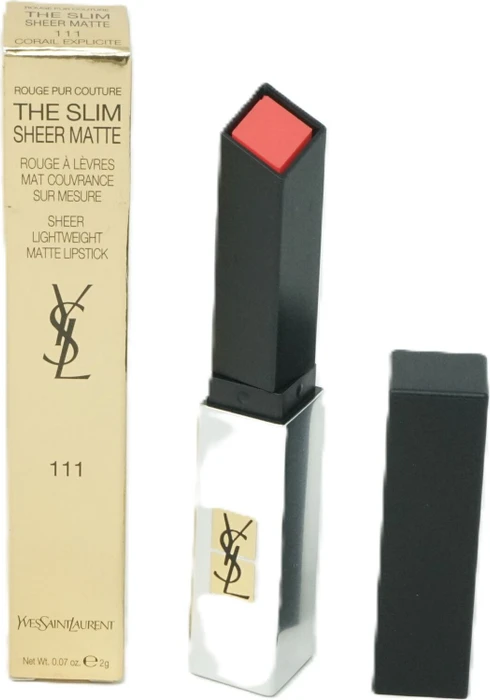 Yves Saint Laurent Rouge Pur Couture The Slim Sheer Matte Lippenstift 111 Corail Explicite, 2.2g