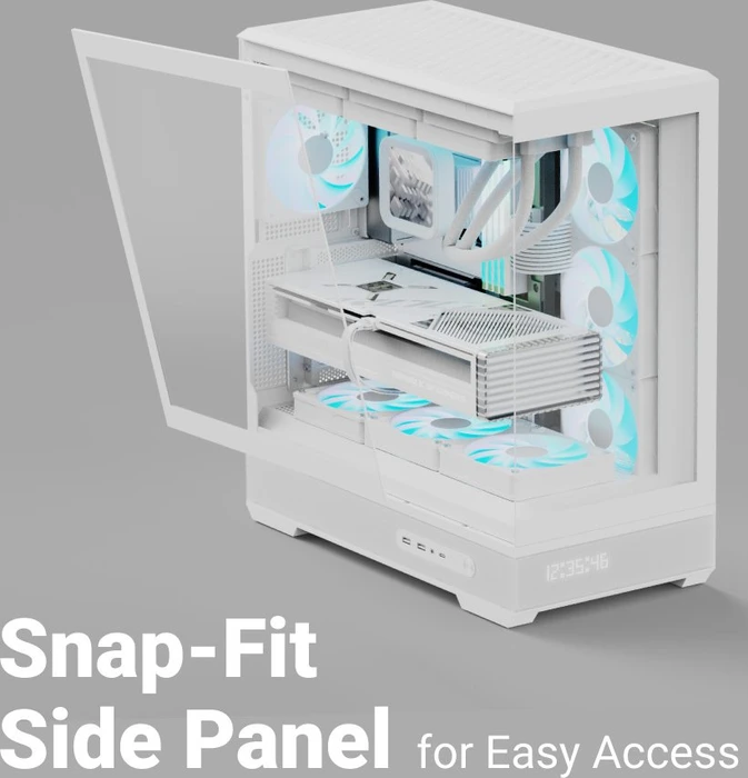 AeroCool P500B Digi White, Glasfenster