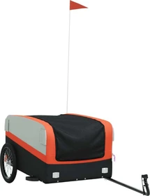 vidaXL Transport 137x69cm Fahrradanhänger schwarz/orange