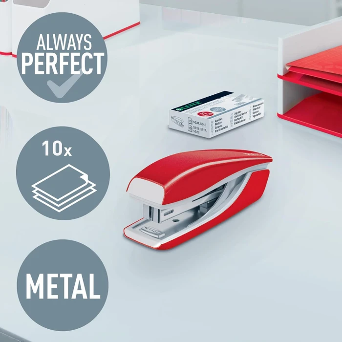 Leitz NeXXt WOW Mini-Heftgerät Metall, rot