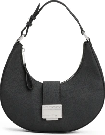 Tommy Hilfiger Hobo mit Logo am Steckverschluss Schultertasche schwarz
