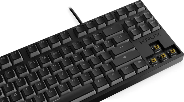 Krux Atax Pro RGB Pudding, TKL, schwarz, LEDs RGB, Gateron YELLOW, USB, US