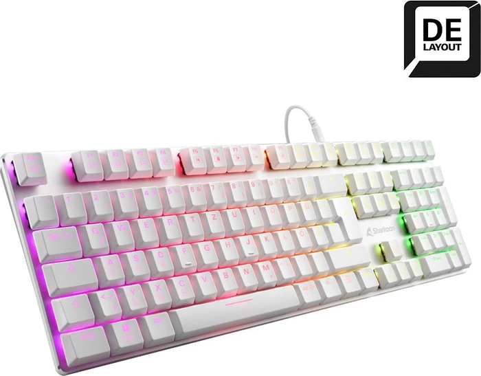 Sharkoon PureWriter RGB, weiß, Kailh Choc LOW PROFILE BLUE, USB, DE