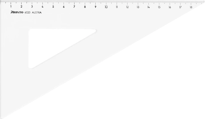 Aristo Zeichendreieck 60° 19.6cm, transparent