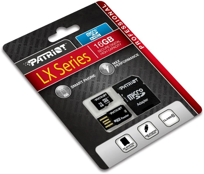 Patriot LX 16GB Kit, UHS-I, Class 10