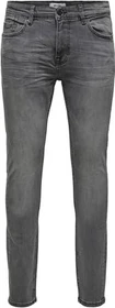 ONLY & SONS Skinny Low Warp Jeans grey denim (Herren)