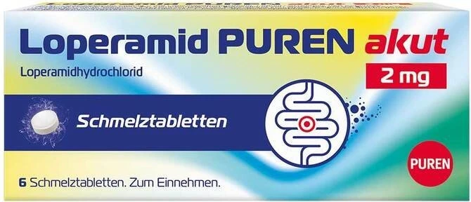 Loperamid-PUREN akut 2mg Schmelztabletten, 6 Stück